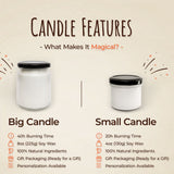 a poster with a candle and a candle holder