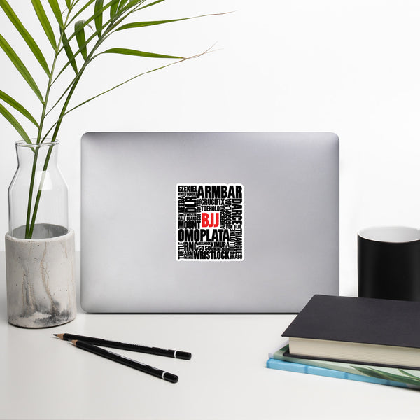 BJJ Words Bubble-Free Stickers