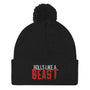 Rolls like a Beast Pom-Pom Beanie