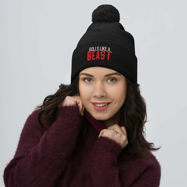 Rolls like a Beast Pom-Pom Beanie