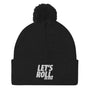 Lets Roll White Pom-Pom Beanie