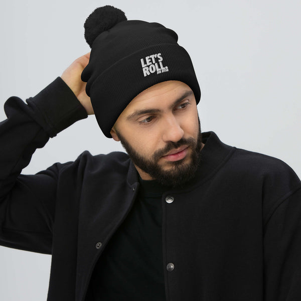 Lets Roll White Pom-Pom Beanie