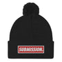 BJJ Text Submission Red Pom-Pom Beanie
