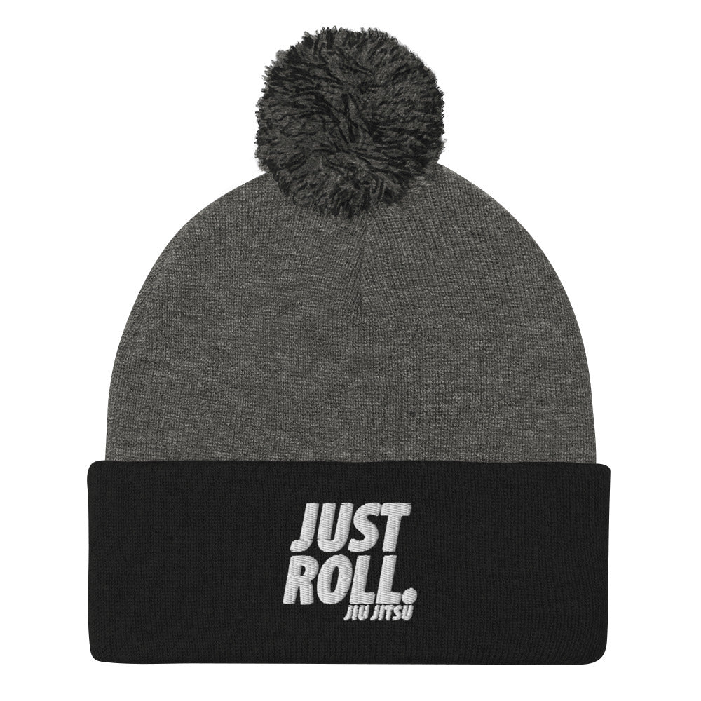 Just Roll White Pom-Pom Beanie