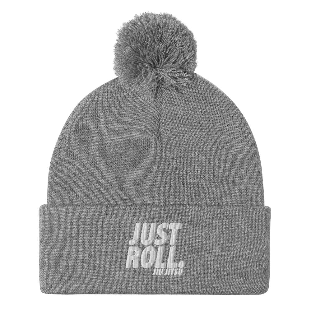 Just Roll White Pom-Pom Beanie