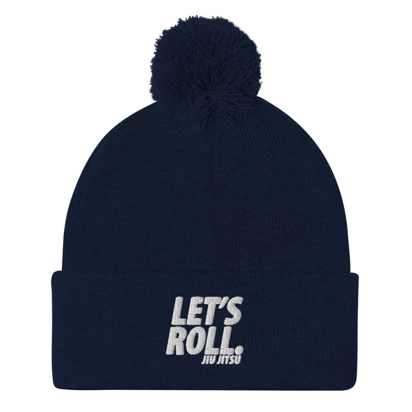 Lets Roll White Pom-Pom Beanie