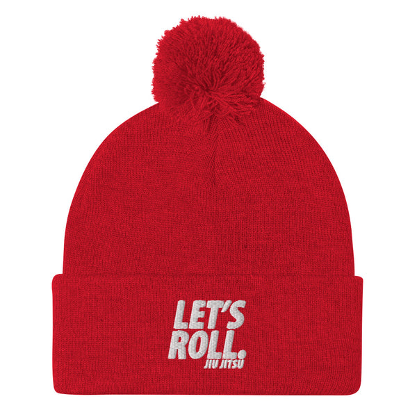 Lets Roll White Pom-Pom Beanie
