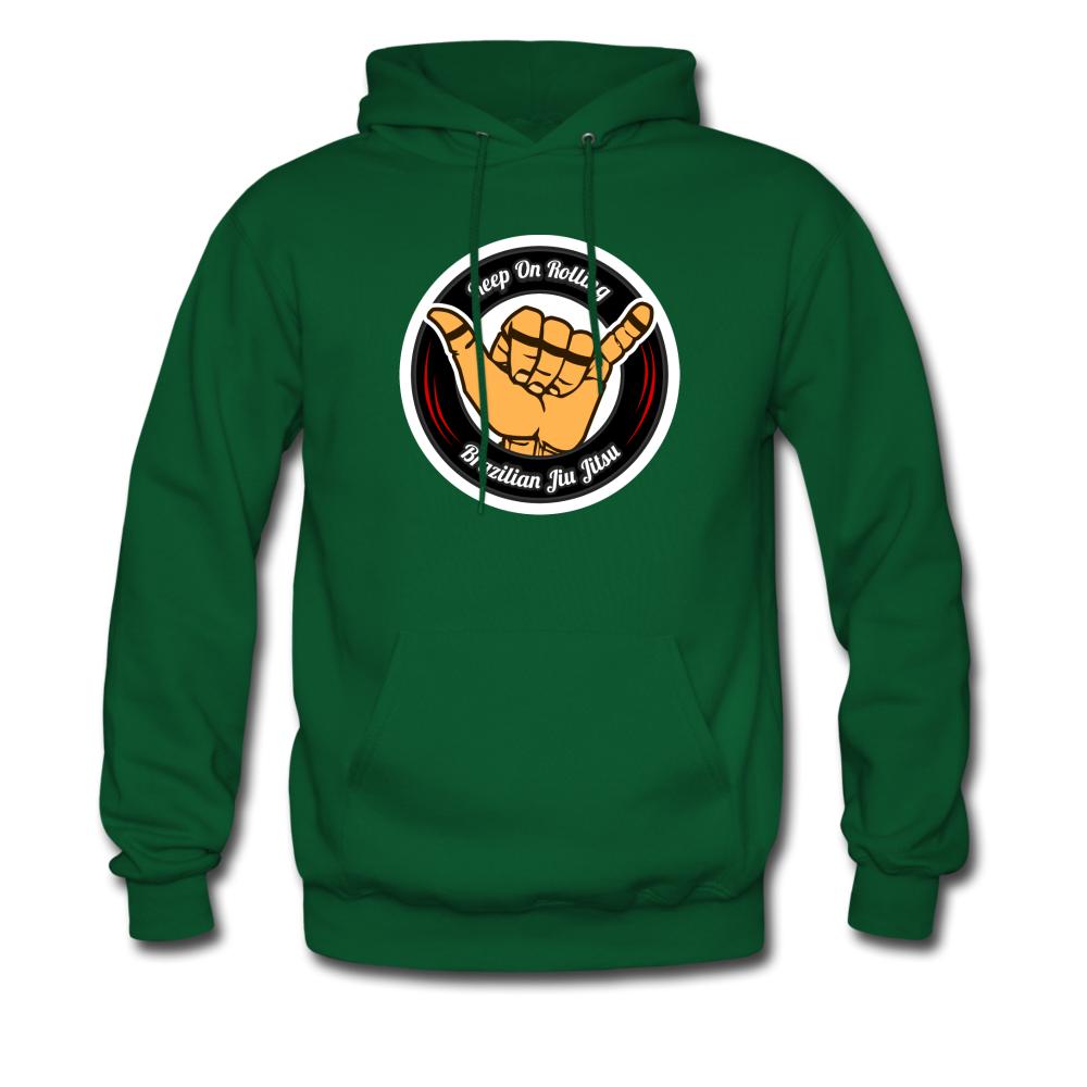 Keep On Rolling Black and Red Men's Hoodie - forest green