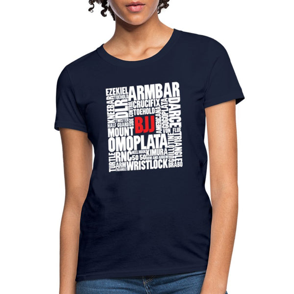 BJJ Words Women's T-Shirt - navy