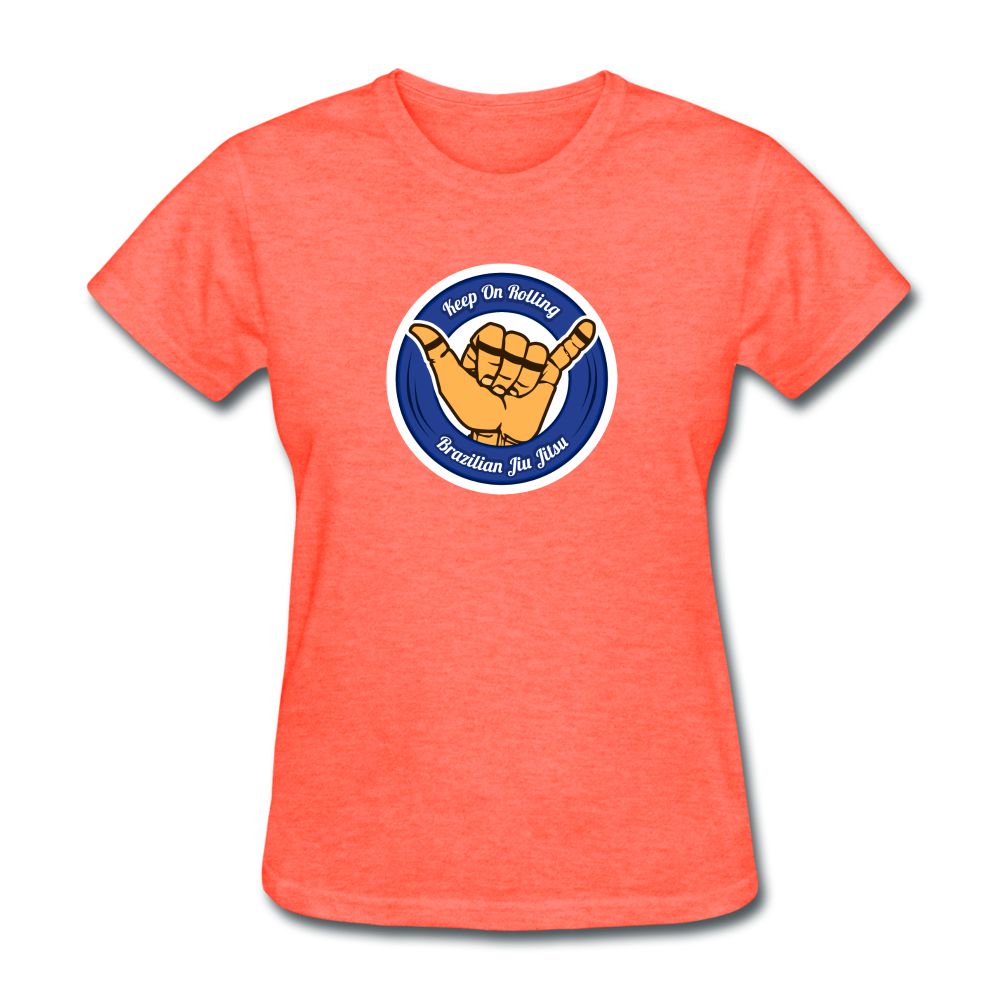 Keep On Rolling Blue Belt Women's T-Shirt - heather coral