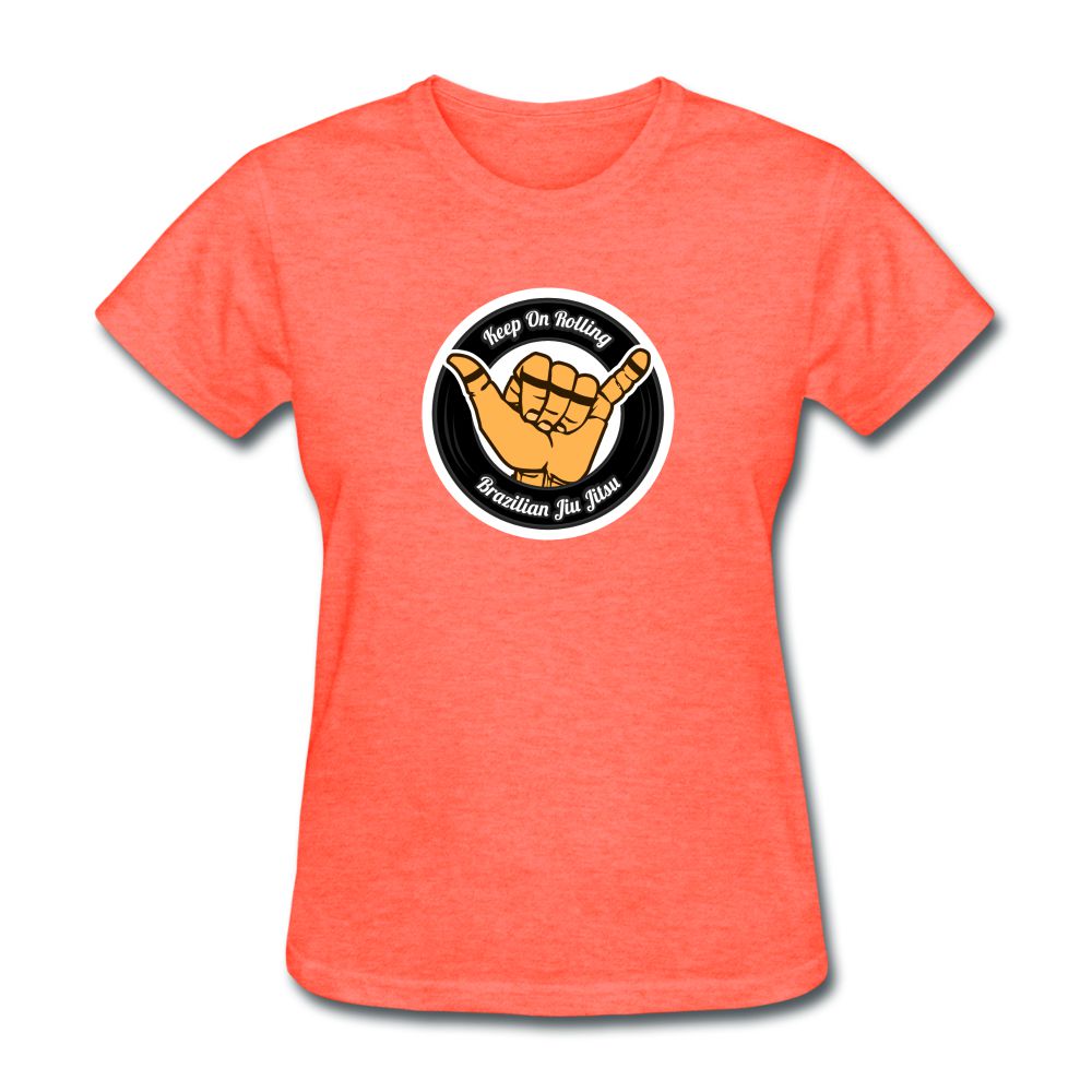 Keep On Rolling Black Women's T-Shirt - heather coral