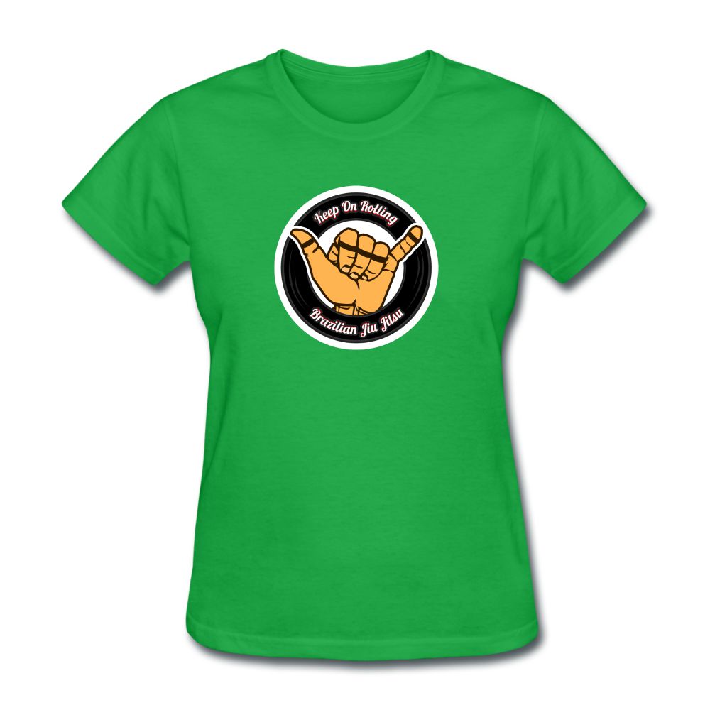"Are you looking to update your BJJ apparel? Then this Keep On Rolling Black Women's T-Shirt  is an awesome addition to your jiu jitsu apparel! Having clothing with Brazilian Jiu Jitsu designs is a lifestyle! That's why in our store you can find the coole - bright green
