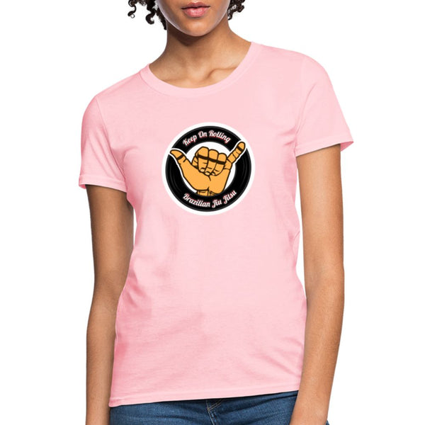 "Are you looking to update your BJJ apparel? Then this Keep On Rolling Black Women's T-Shirt  is an awesome addition to your jiu jitsu apparel! Having clothing with Brazilian Jiu Jitsu designs is a lifestyle! That's why in our store you can find the coole - pink