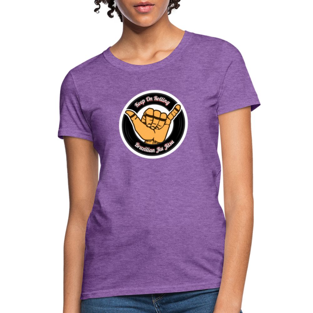 "Are you looking to update your BJJ apparel? Then this Keep On Rolling Black Women's T-Shirt  is an awesome addition to your jiu jitsu apparel! Having clothing with Brazilian Jiu Jitsu designs is a lifestyle! That's why in our store you can find the coole - purple heather