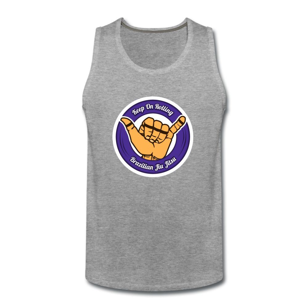 Keep On Rolling Purple Men’s Tank Top - heather gray