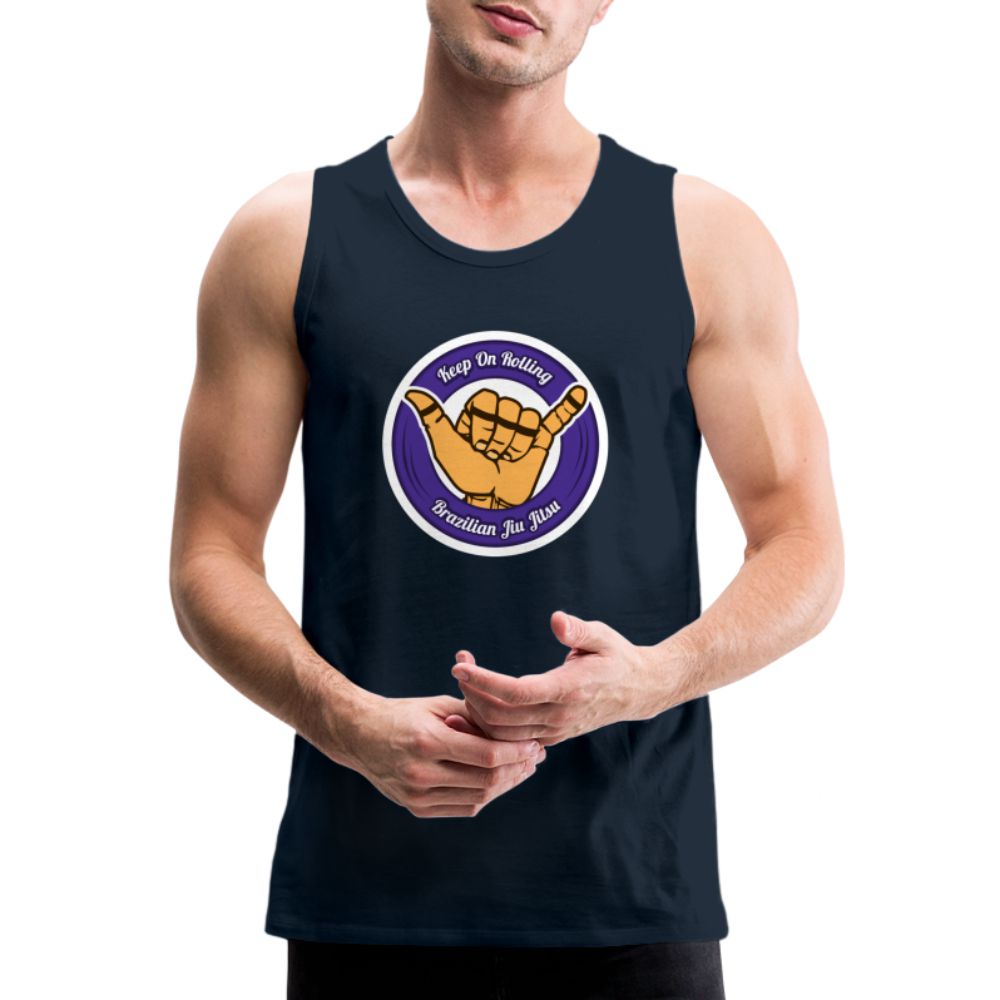 Keep On Rolling Purple Men’s Tank Top - deep navy