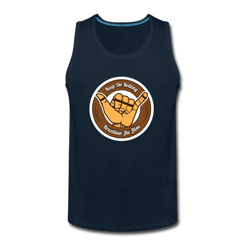 Keep On Rolling Brown Belt Men’s Tank Top - deep navy