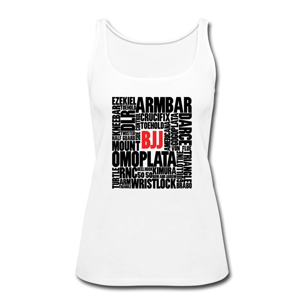 BJJ Words Women’s Tank Top - white