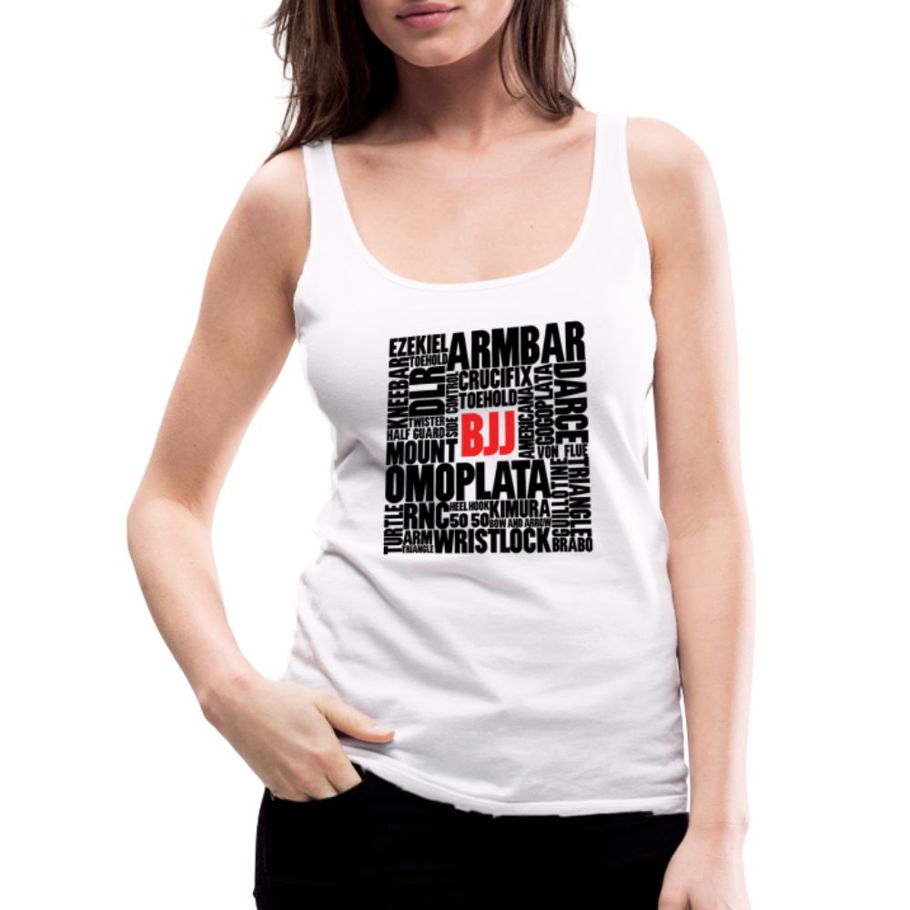 BJJ Words Women’s Tank Top - white