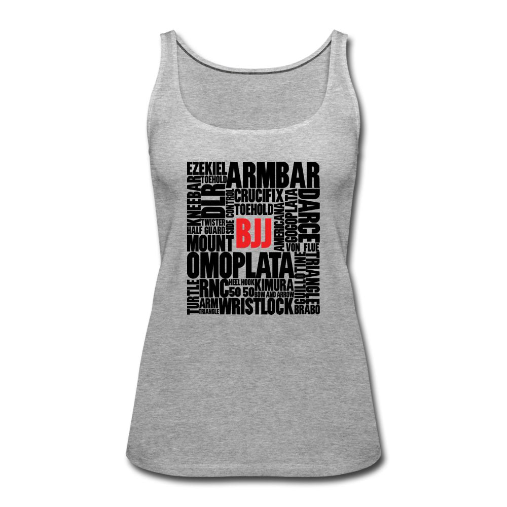 BJJ Words Women’s Tank Top - heather gray