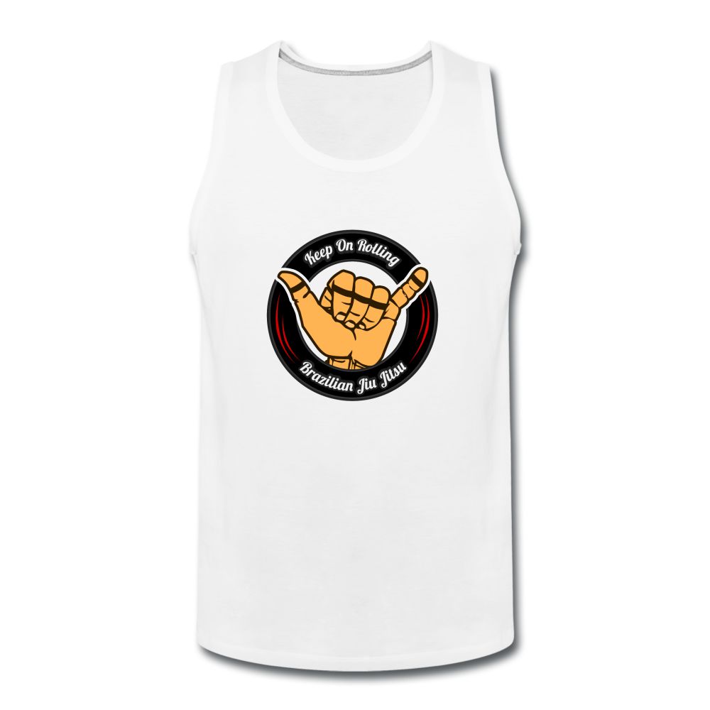 Keep On Rolling Black and Red Men’s Tank Top - white