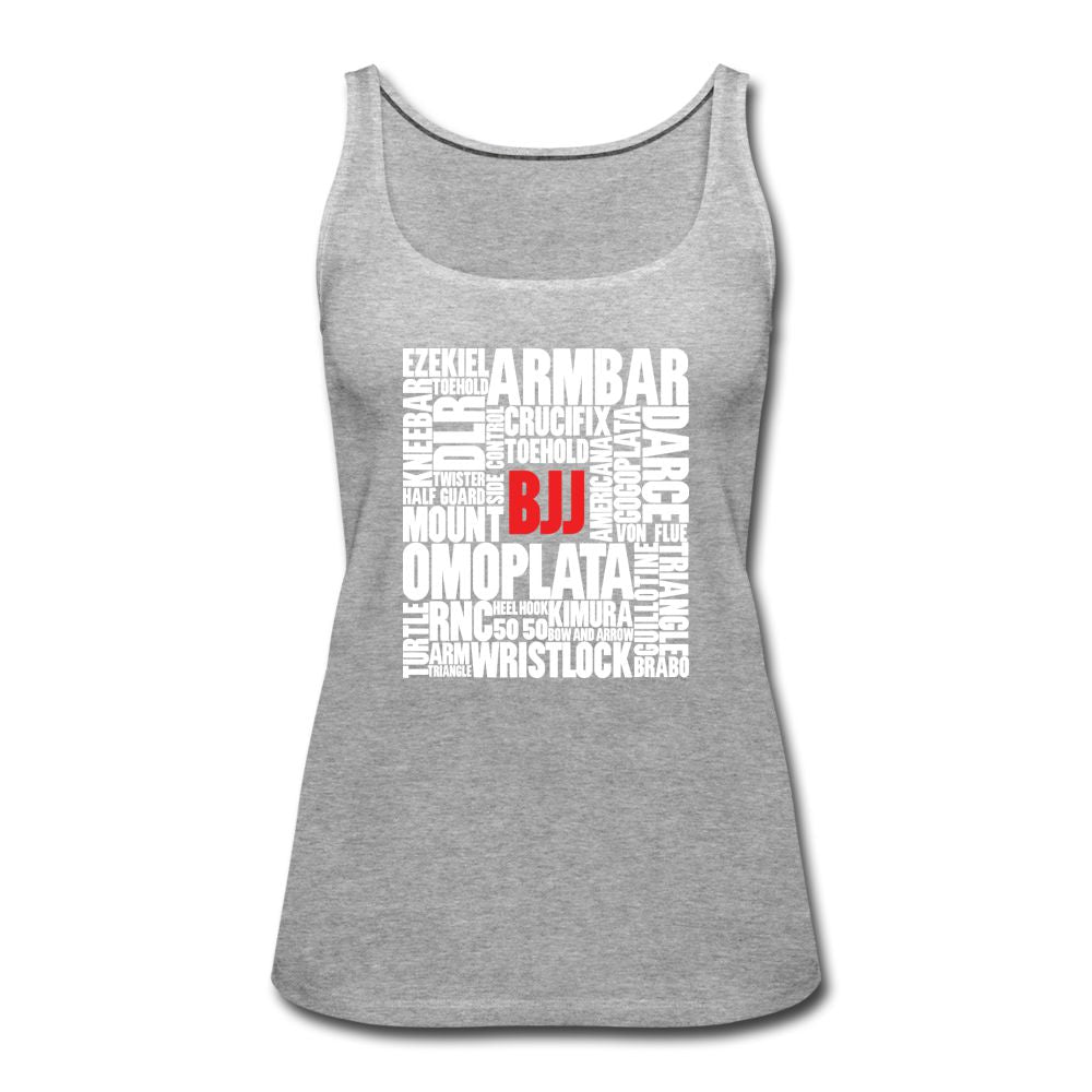 BJJ Words Women’s Tank Top - heather gray