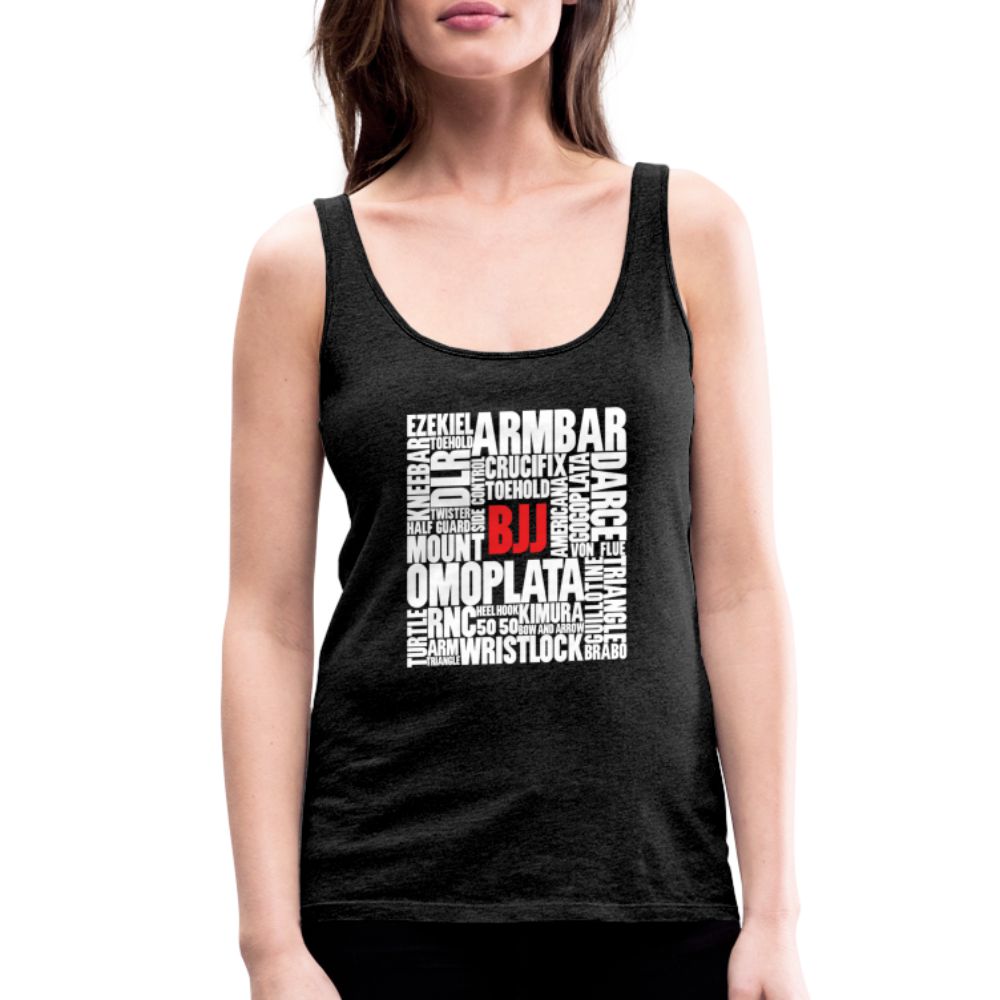 BJJ Words Women’s Tank Top - charcoal grey