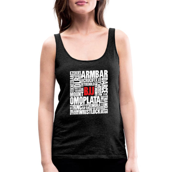 BJJ Words Women’s Tank Top - charcoal grey