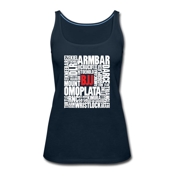 BJJ Words Women’s Tank Top - deep navy