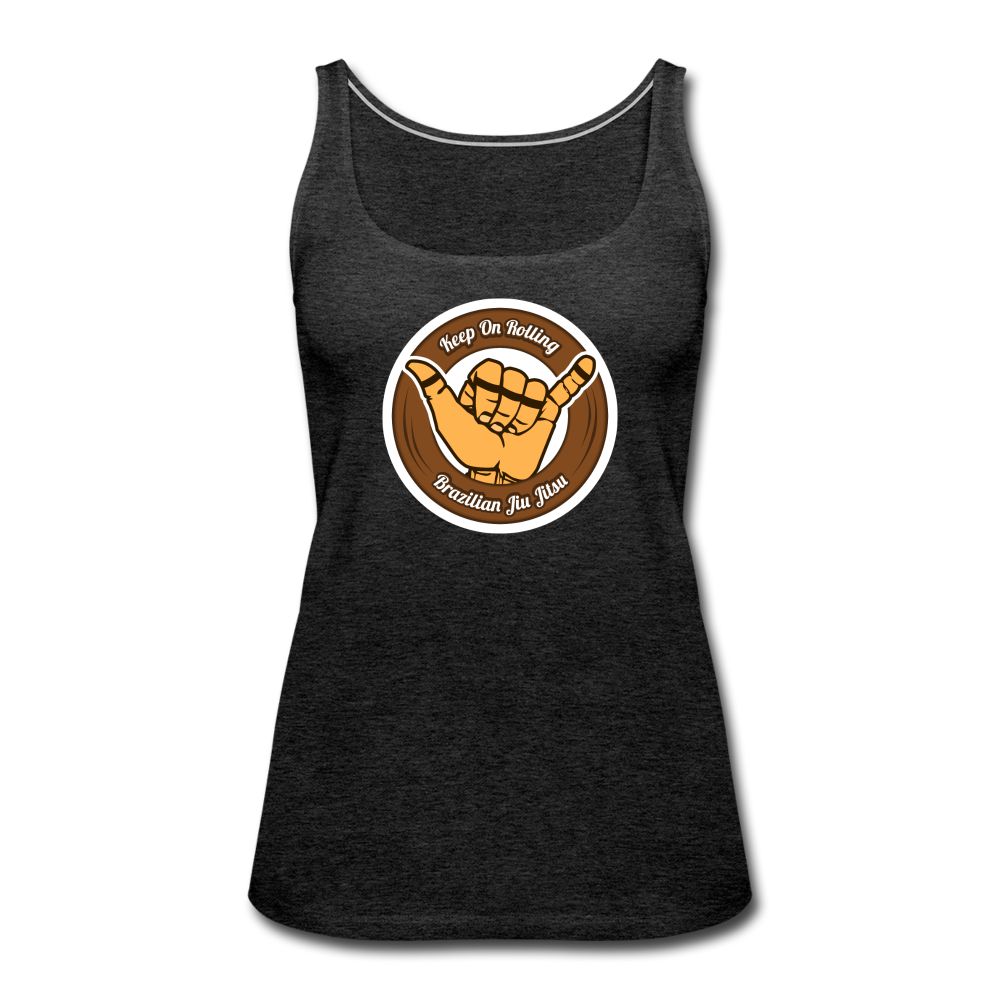 Keep On Rolling Brown Belt Women’s Tank Top - charcoal grey