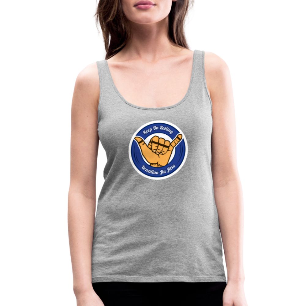 Keep On Rolling Blue Belt Women’s Tank Top - heather gray