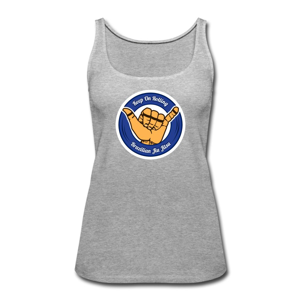 Keep On Rolling Blue Belt Women’s Tank Top - heather gray