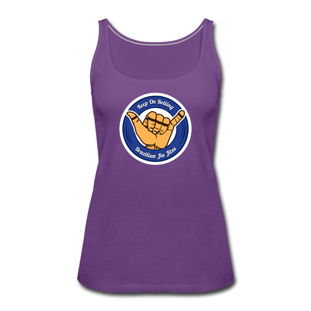 Keep On Rolling Blue Belt Women’s Tank Top - purple