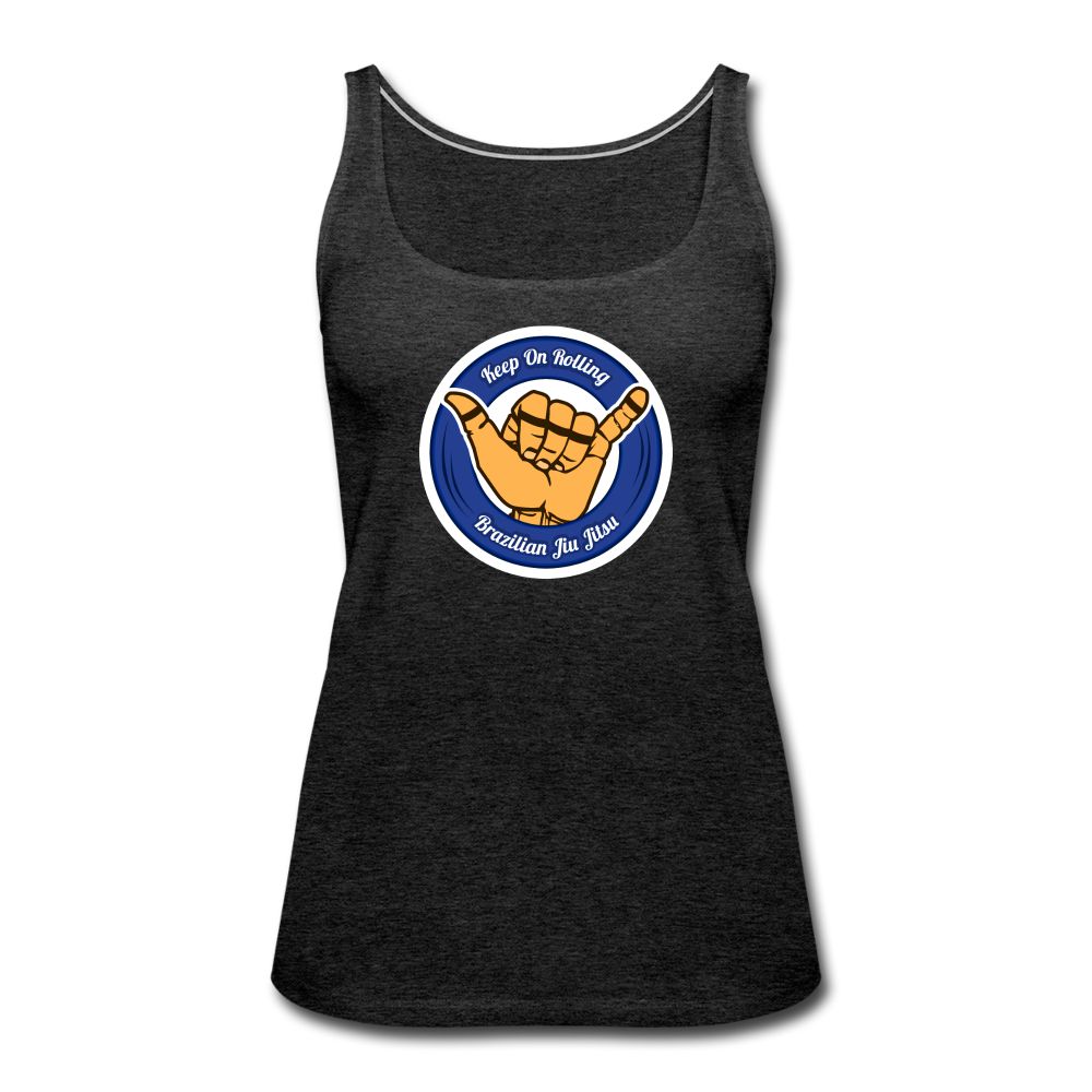 Keep On Rolling Blue Belt Women’s Tank Top - charcoal grey