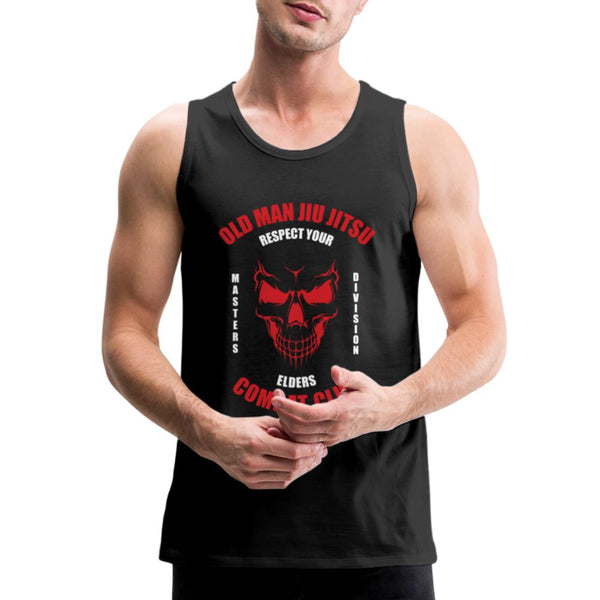 Old Man Jiu Jitsu Red Men’s Tank Top - black