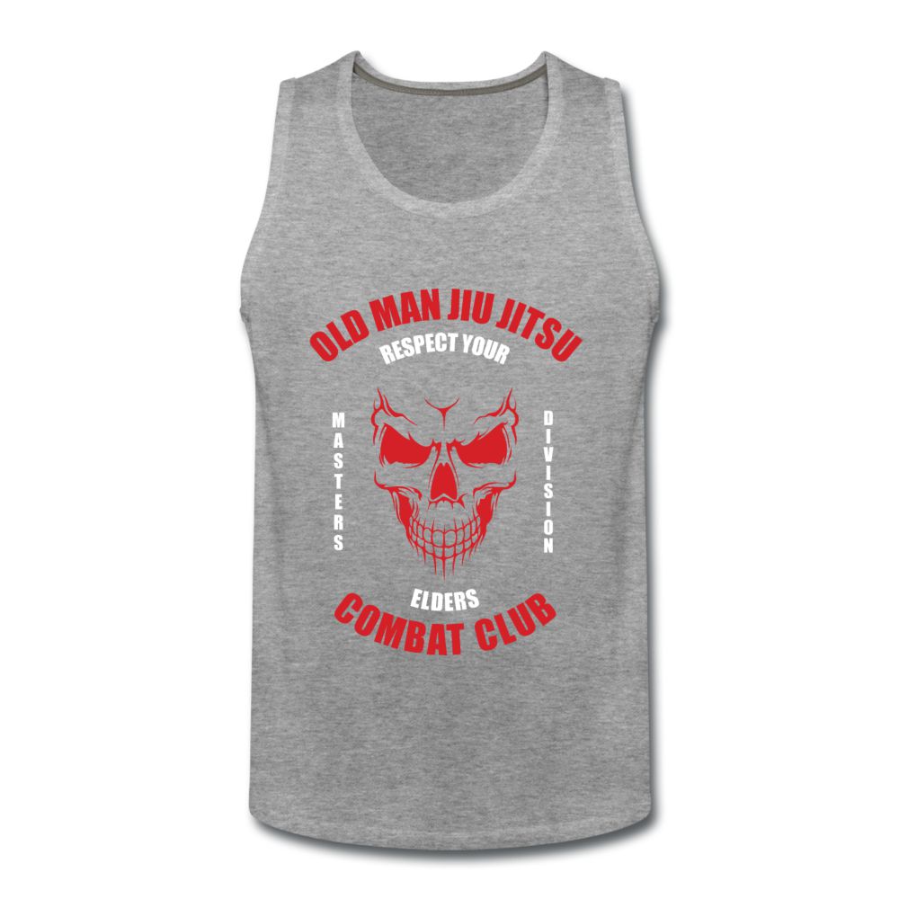 Old Man Jiu Jitsu Red Men’s Tank Top - heather gray