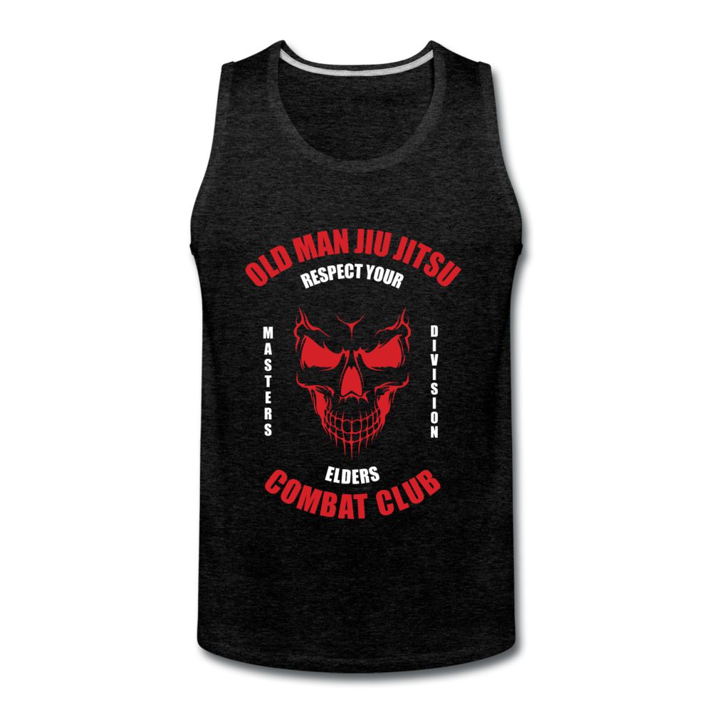 Old Man Jiu Jitsu Red Men’s Tank Top - charcoal grey