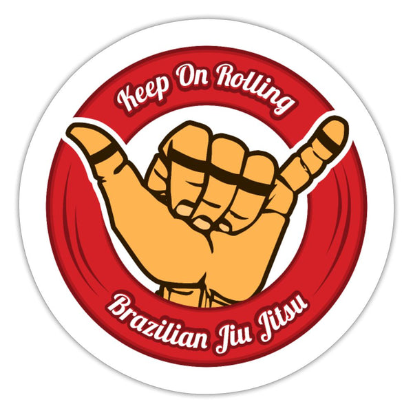 Keep On Rolling Red Sticker - white matte