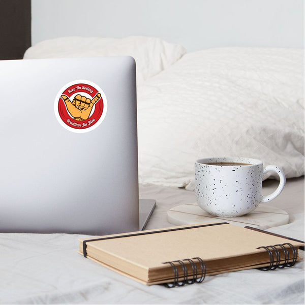 Keep On Rolling Red Sticker - white matte