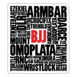 BJJ Words Sticker - white matte