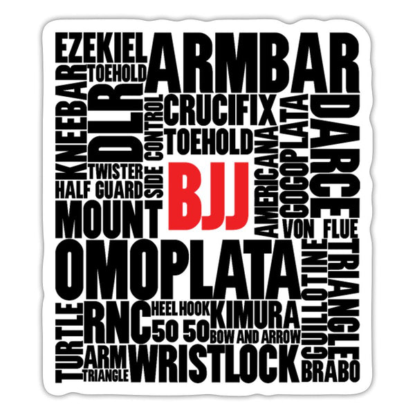 BJJ Words Sticker - white matte