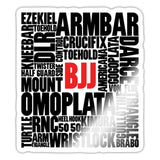 BJJ Words Sticker - white glossy