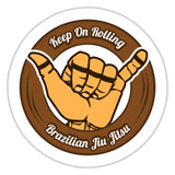 Keep On Rolling Brown Belt Sticker - white matte