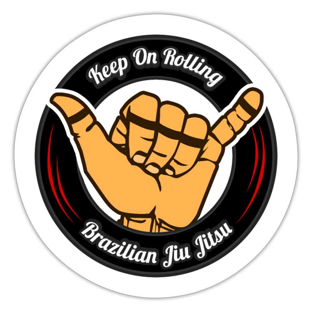 Keep On Rolling Black and Red Sticker - white matte