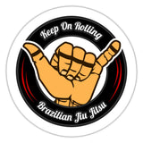 Keep On Rolling Black and Red Sticker - white matte