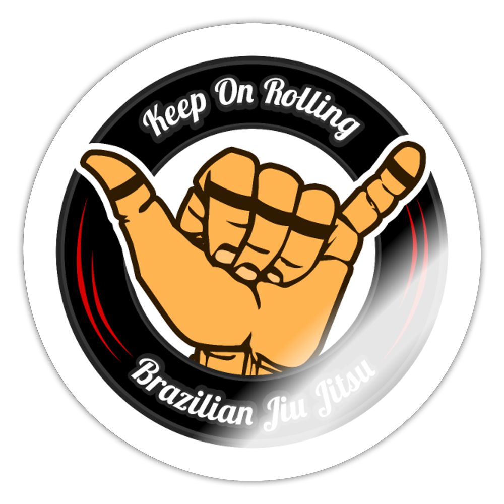 Keep On Rolling Black and Red Sticker - white glossy