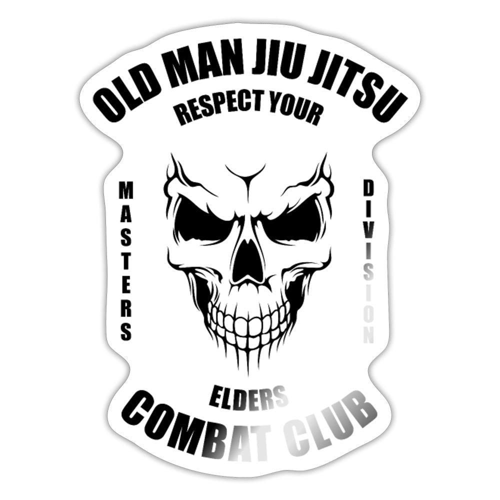 Old Man Jiu Jitsu Sticker - white glossy