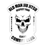 Old Man Jiu Jitsu Sticker - white glossy