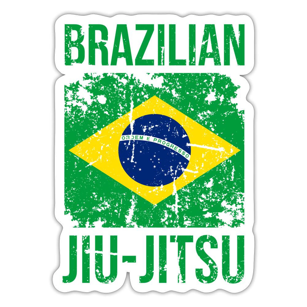 Brazilian Jiu Jitsu Flag Sticker - white matte