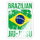 Brazilian Jiu Jitsu Flag Sticker - white glossy
